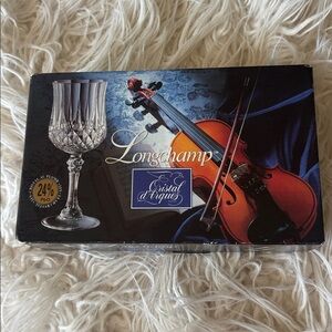 Longchamp Cristal d' Arques Lead Crystal Liqueur Glass 1.5oz set of 4 in box.